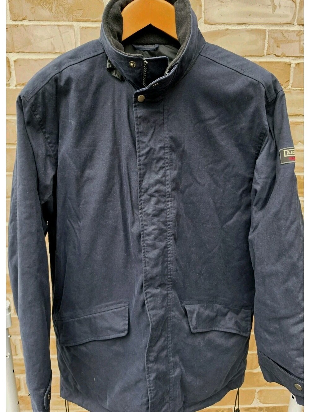 Aigle 1853 Jacket Men's Medium Navy Blue Field Coat Zip Snap Front Insulated NWT